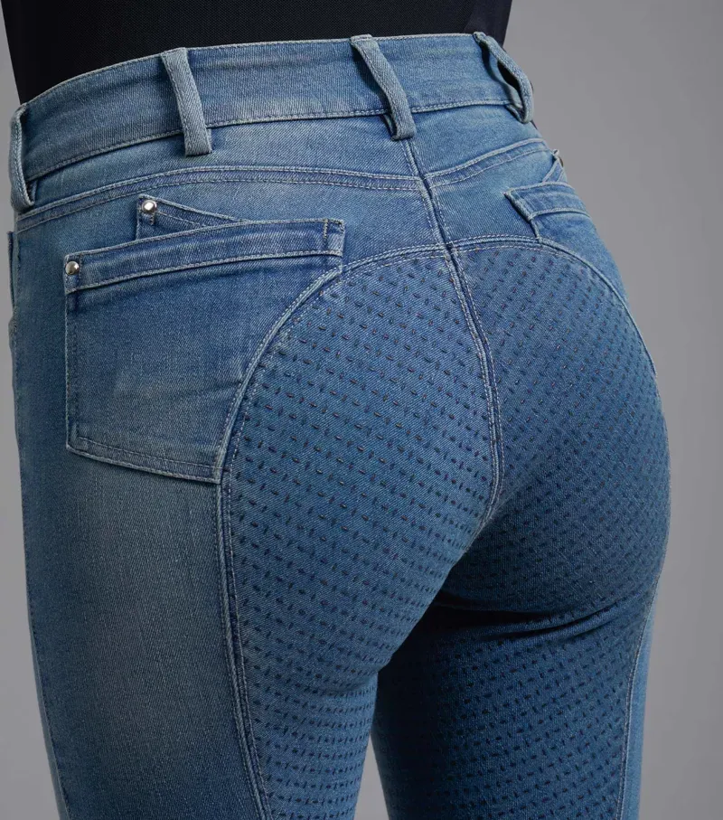 Gina Ladies Full Seat Breeches / Denim-2