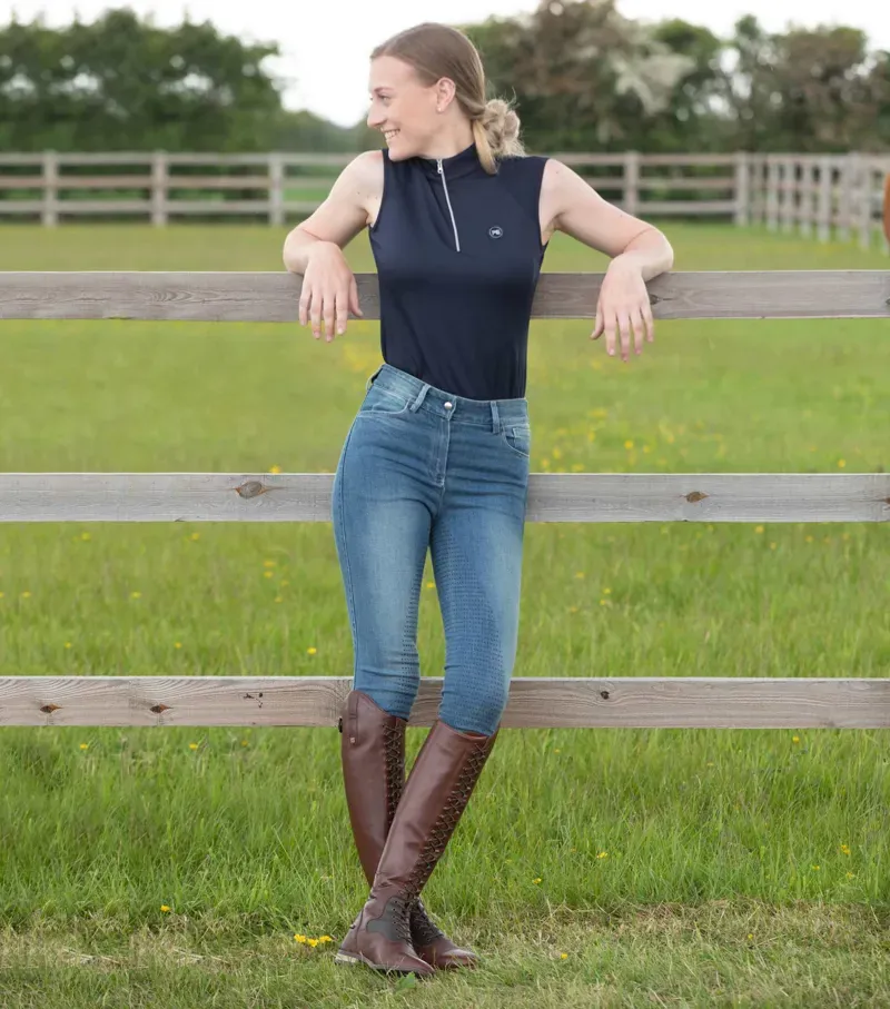 Gina Ladies Full Seat Breeches / Denim-4