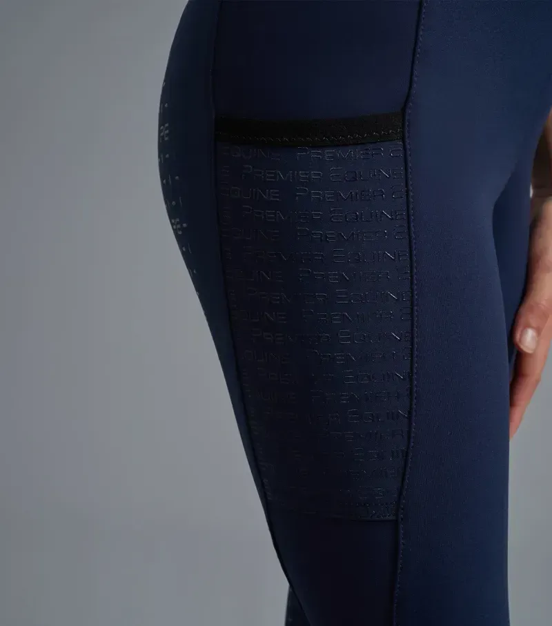Premier Equine Girls Concerto Riding Tights in Orkney Navy-3