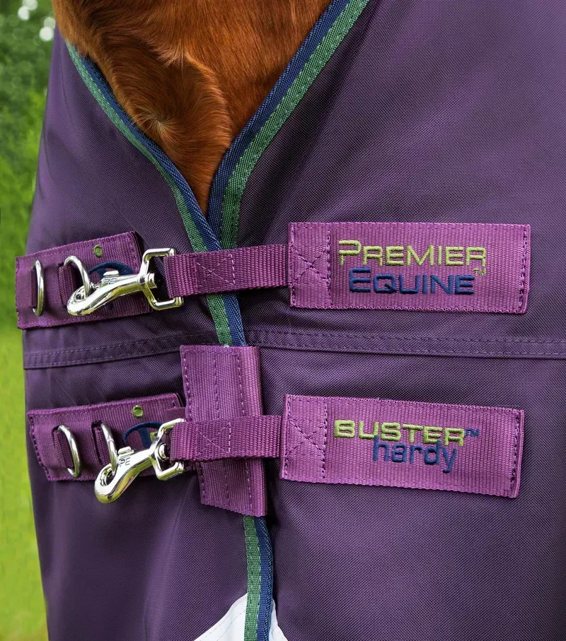 Premier Equine Buster Hardy 100g Half Neck Turnout Rug in Purple-2