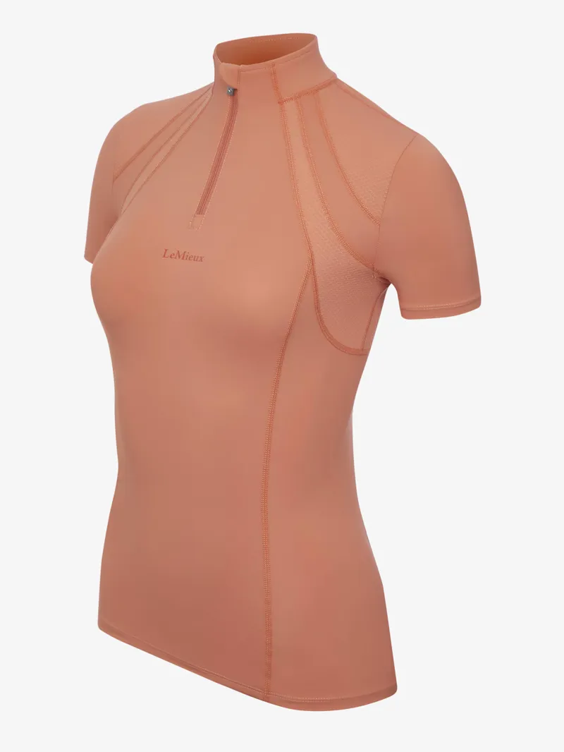 LeMieux Mia Mesh Short Sleeve Base Layer - Apricot-5