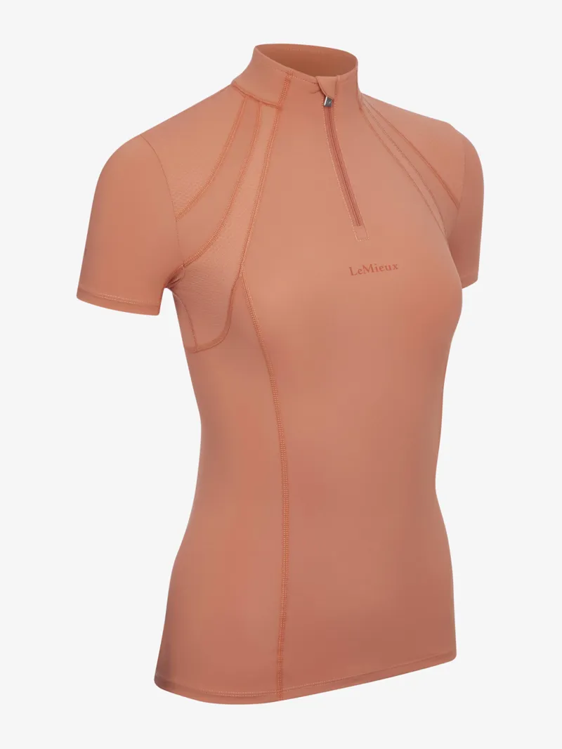 LeMieux Mia Mesh Short Sleeve Base Layer - Apricot-4
