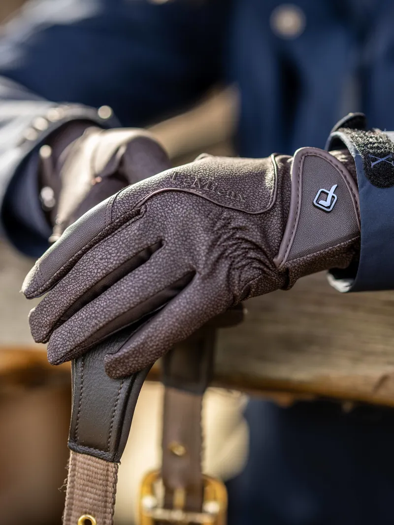 LeMieux Close Contact Glove - Brown-1