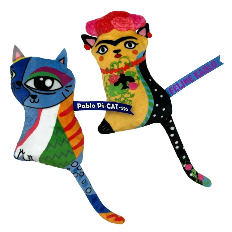 KONG 2 Piece Pack Artz Kahlo and Picasso Cat Toys in Assorted 