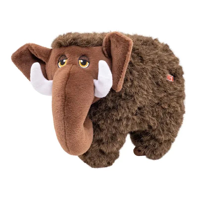 Kong Medium Toughz Mammoth Squeaky Plush Dog Toy in Brown