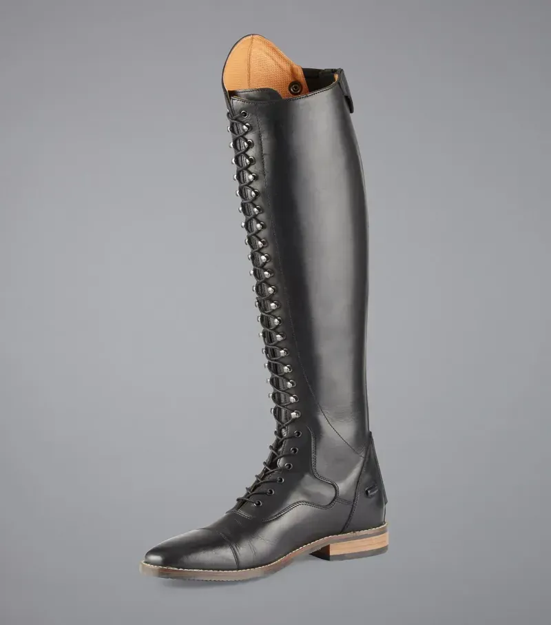 Premier Equine Ladies Maurizia Lace Front Tall Leather Riding Boot in Black-2