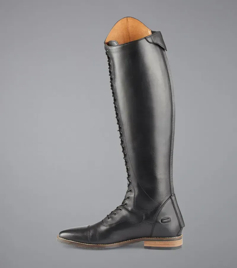Premier Equine Ladies Maurizia Lace Front Tall Leather Riding Boot in Black-3
