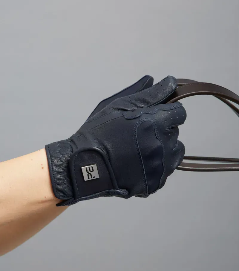 Mizar Ladies Leather Riding Gloves - Navy-1