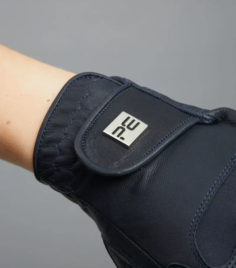 Mizar Ladies Leather Riding Gloves - Navy-2