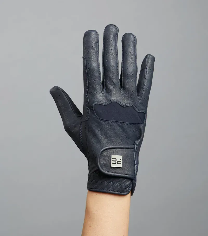 Mizar Ladies Leather Riding Gloves - Navy-4