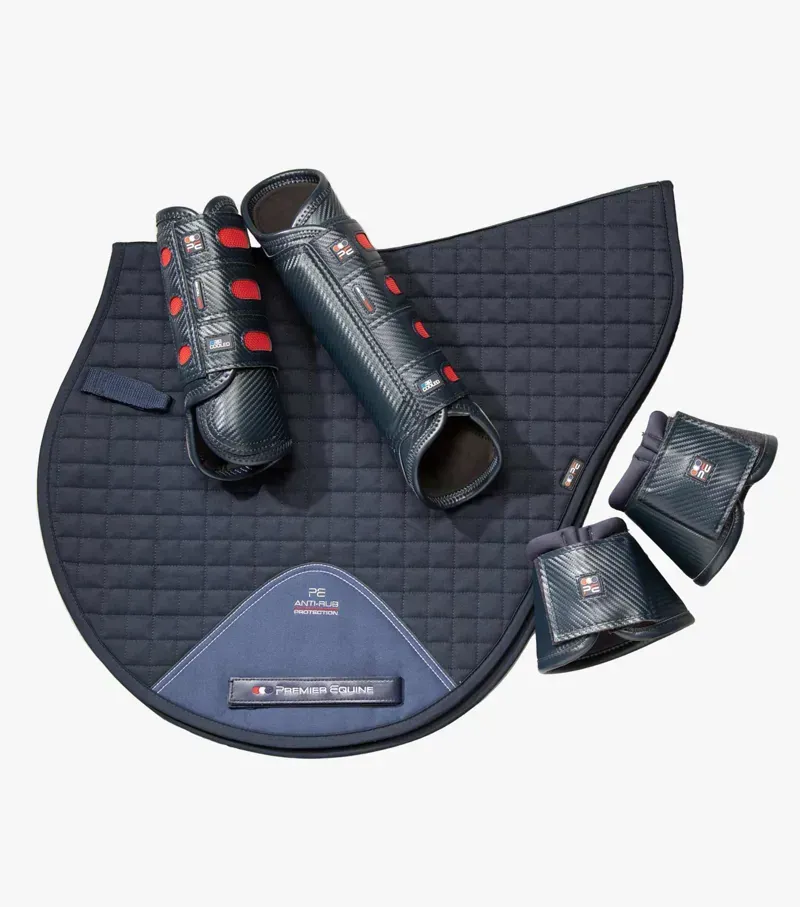 Carbon Wrap Over Reach Boots / Navy-1