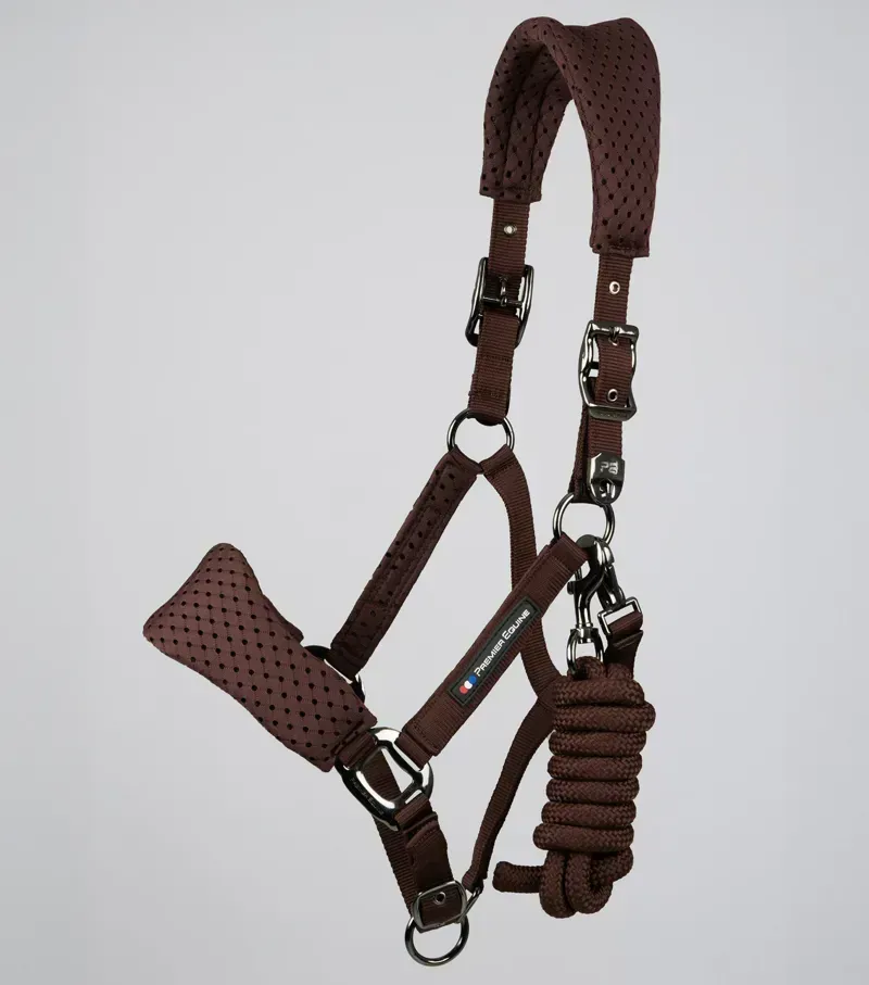 Necto 3D Mesh Head Collar With Lead Rope Brown