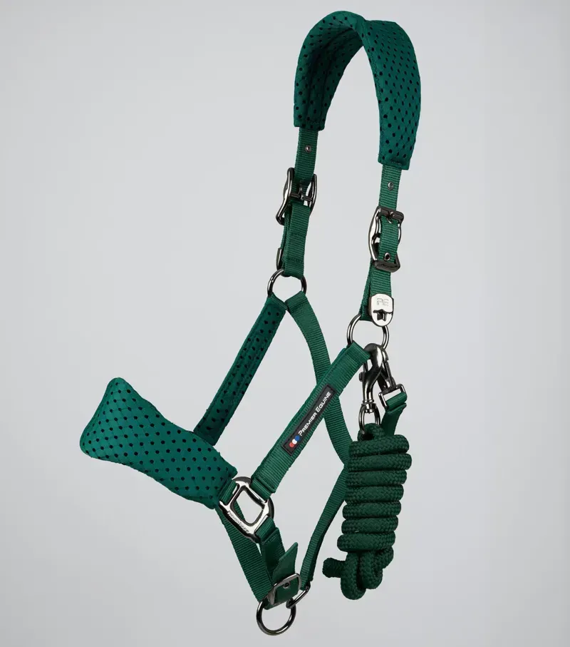 Necto 3D Mesh Head Collar With Lead Rope Green