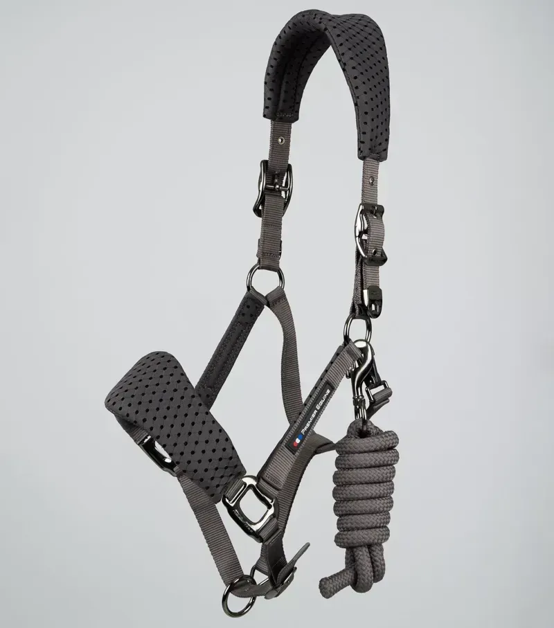 Necto 3D Mesh Head Collar With Lead Rope Grey