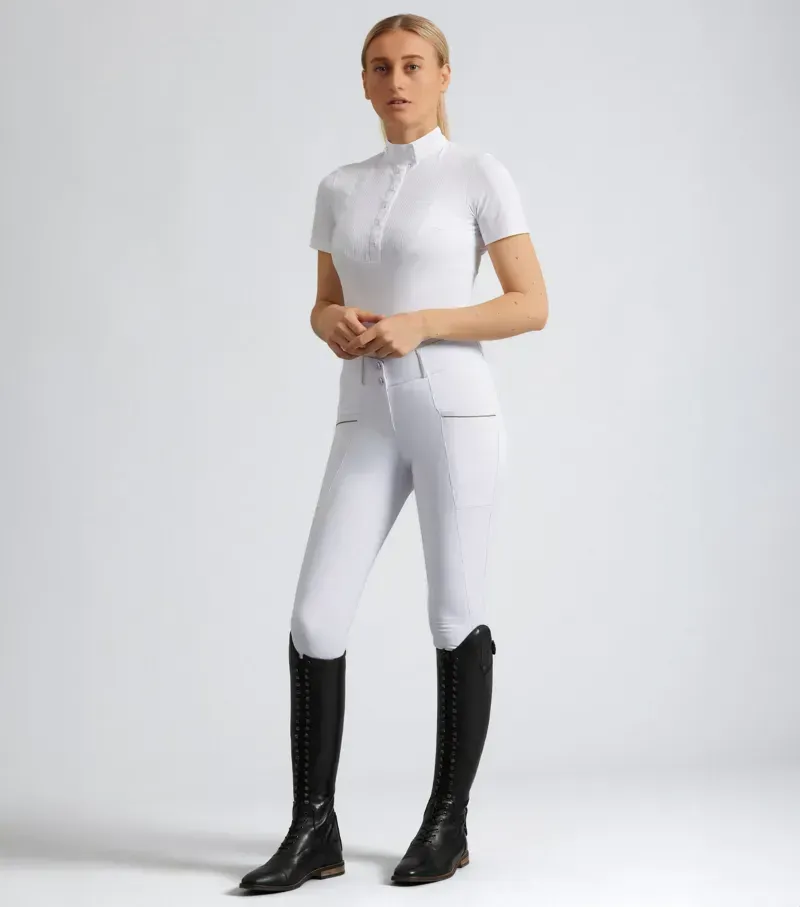 Premier Equine Womens Ofena Full Seat Competition Riding Breeches in White