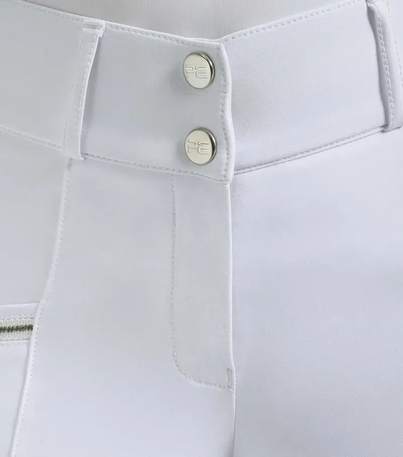 Premier Equine Womens Ofena Full Seat Competition Riding Breeches in White-2