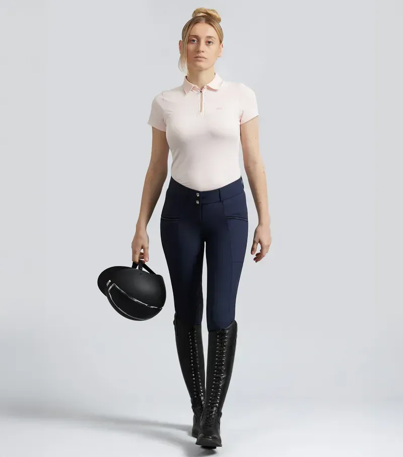 Premier Womens Equine OfenaGel Knee Riding Breeches in Navy
