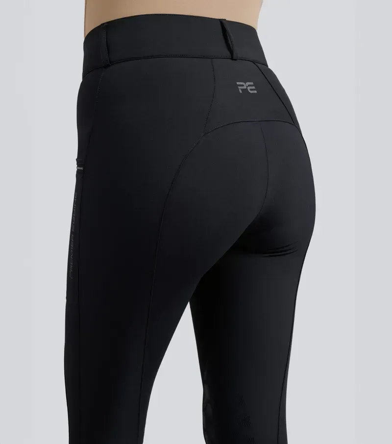 Premier Womens Equine OfenaGel Knee Riding Breeches in Black-1