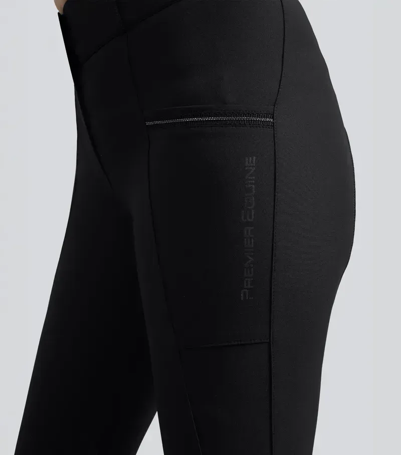 Premier Womens Equine OfenaGel Knee Riding Breeches in Black-2