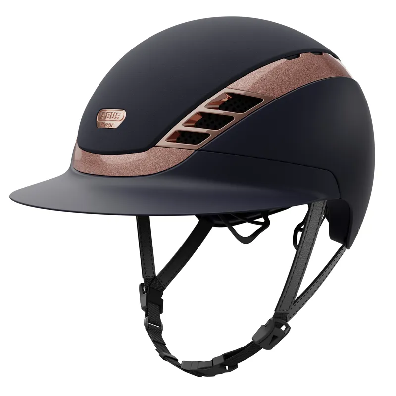 Pikeur Abus AirLuxe SUPREME Lady Vizor Helmet - Midnight Blue Rose Gold