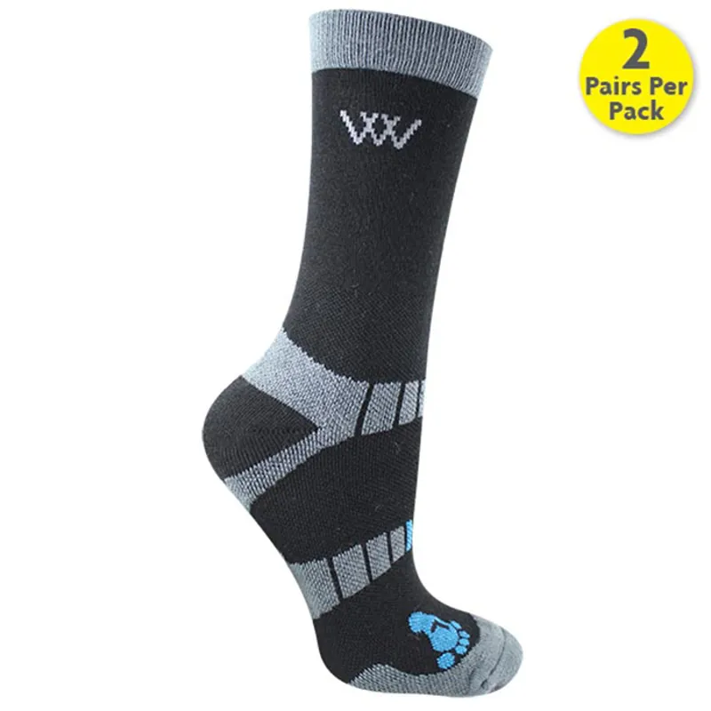 Woof Wear Short Bamboo Waffle Riding Socks - Black