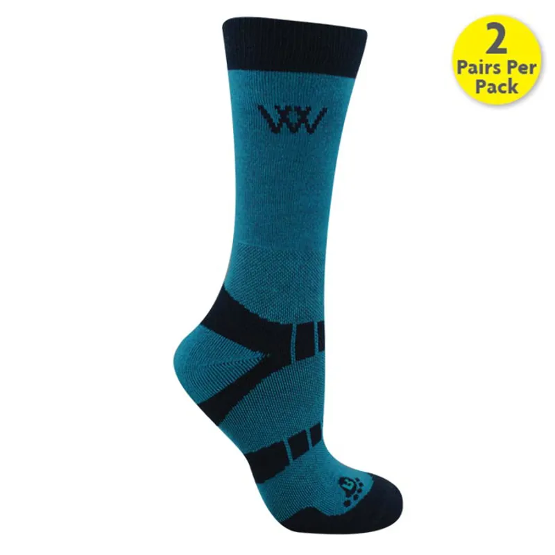 Woof Wear Short Bamboo Waffle Riding Socks - Ocean