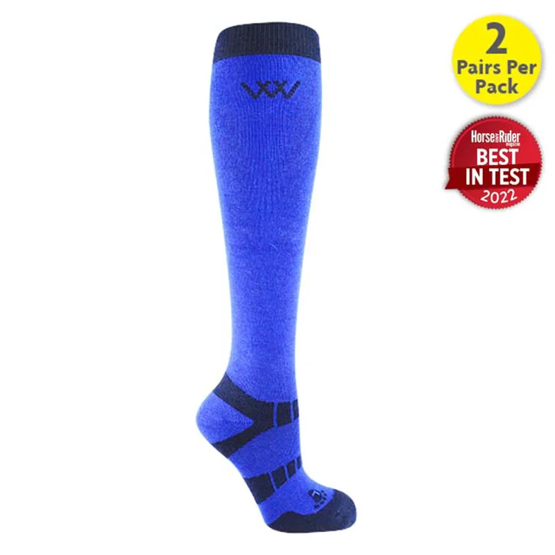 Woof Wear Long Bamboo Waffle Riding Socks - Electric Blue
