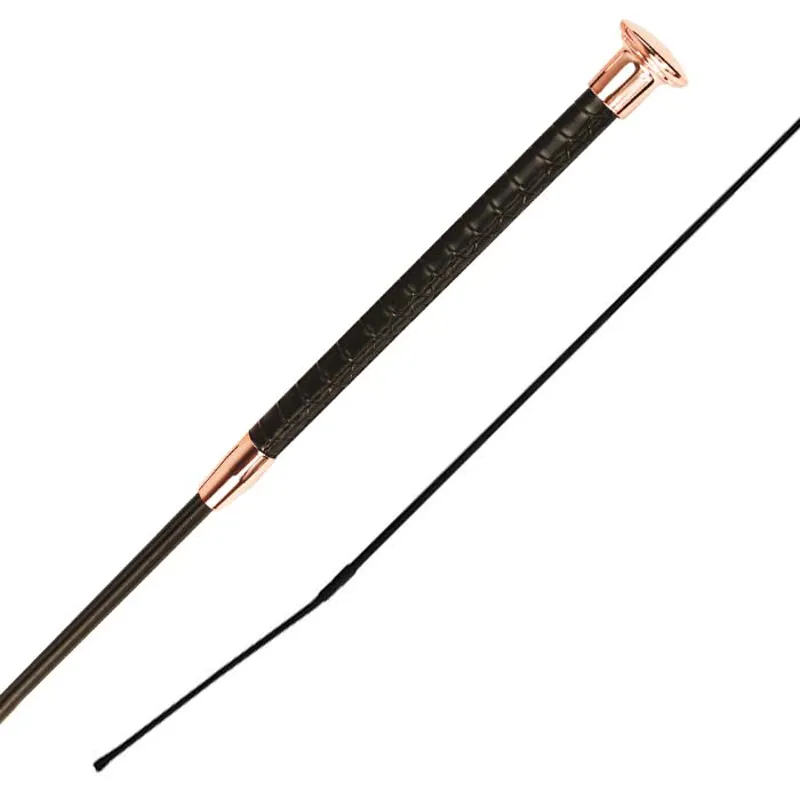 Woof Wear Reptile Dressage Whip - Black/Rose Gold