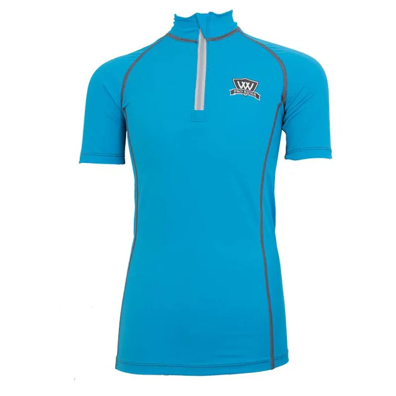 Woof Wear Young Rider Short Sleeve Shirt -  Turquoise 