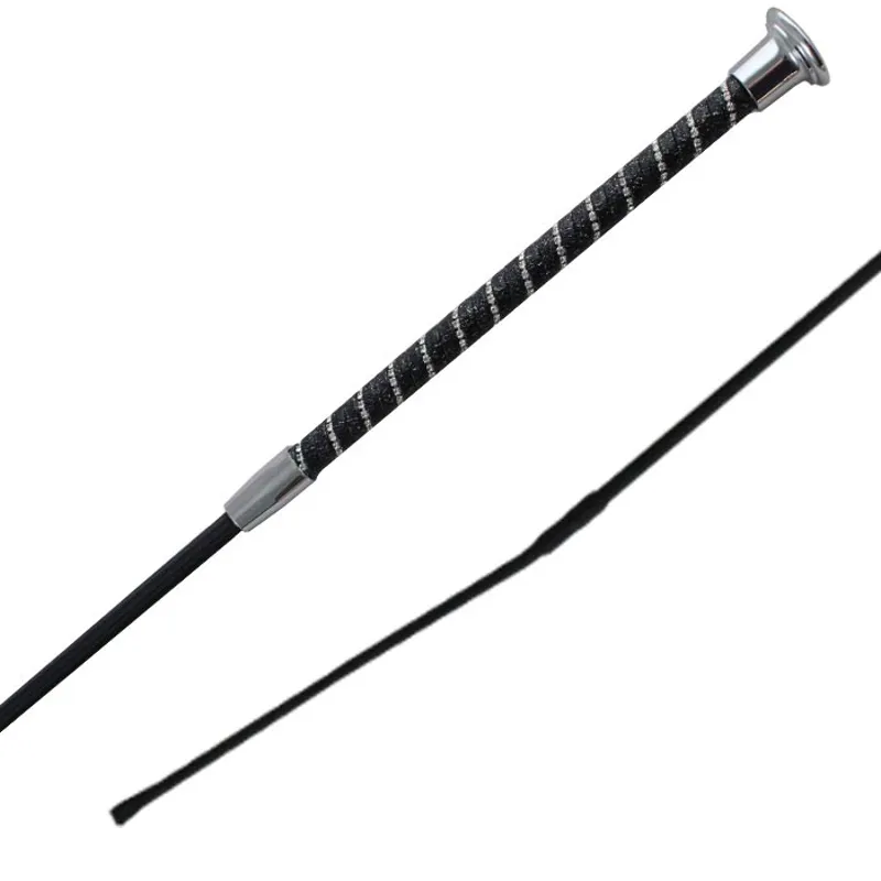 Woof Wear Twisted Dressage Whip - Black/Silver