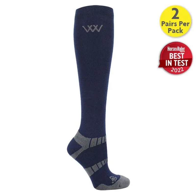 Woof Wear Long Bamboo Waffle Riding Socks - Navy