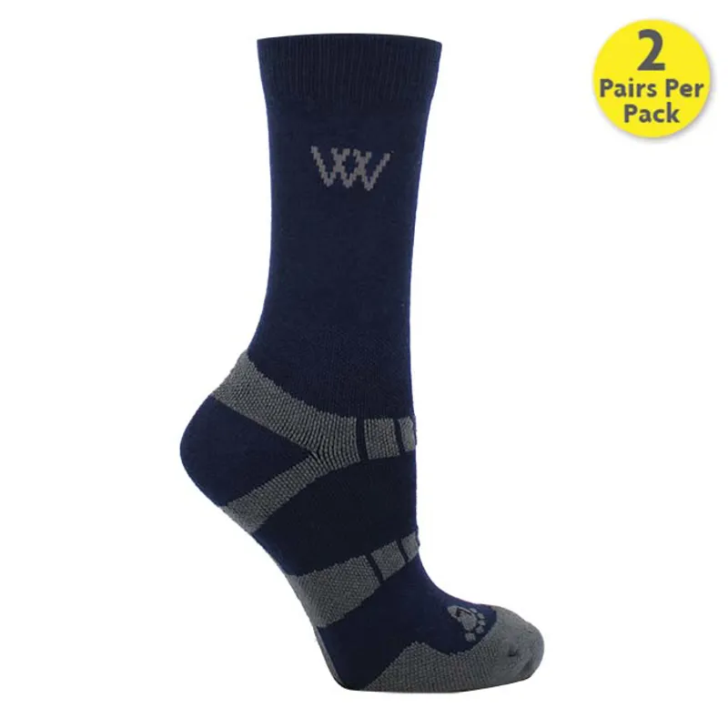 Woof Wear Short Bamboo Waffle Riding Socks - Navy