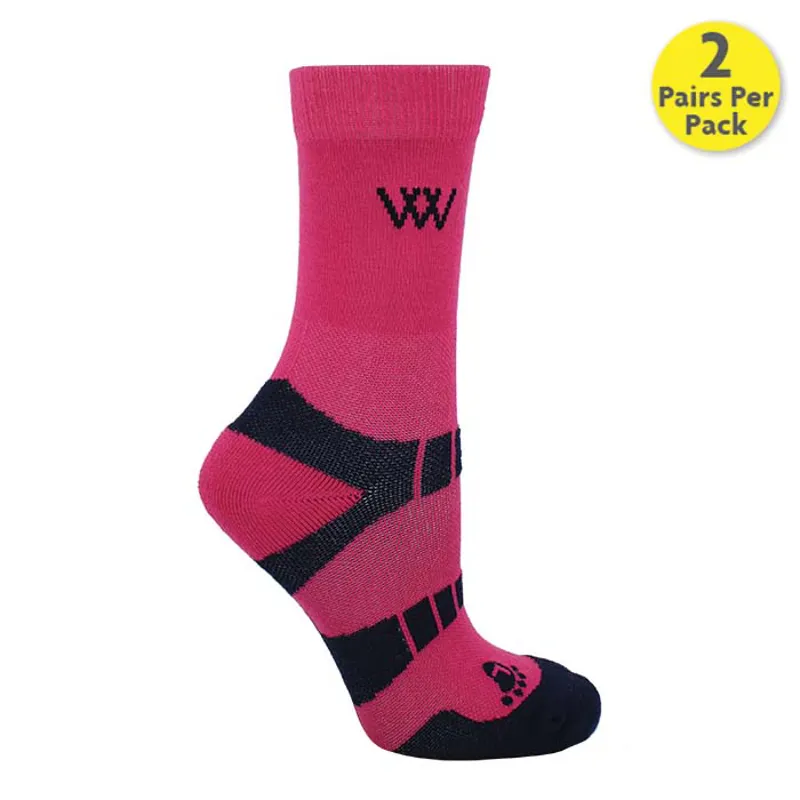 Woof Wear Short Bamboo Waffle Riding Socks - Pink