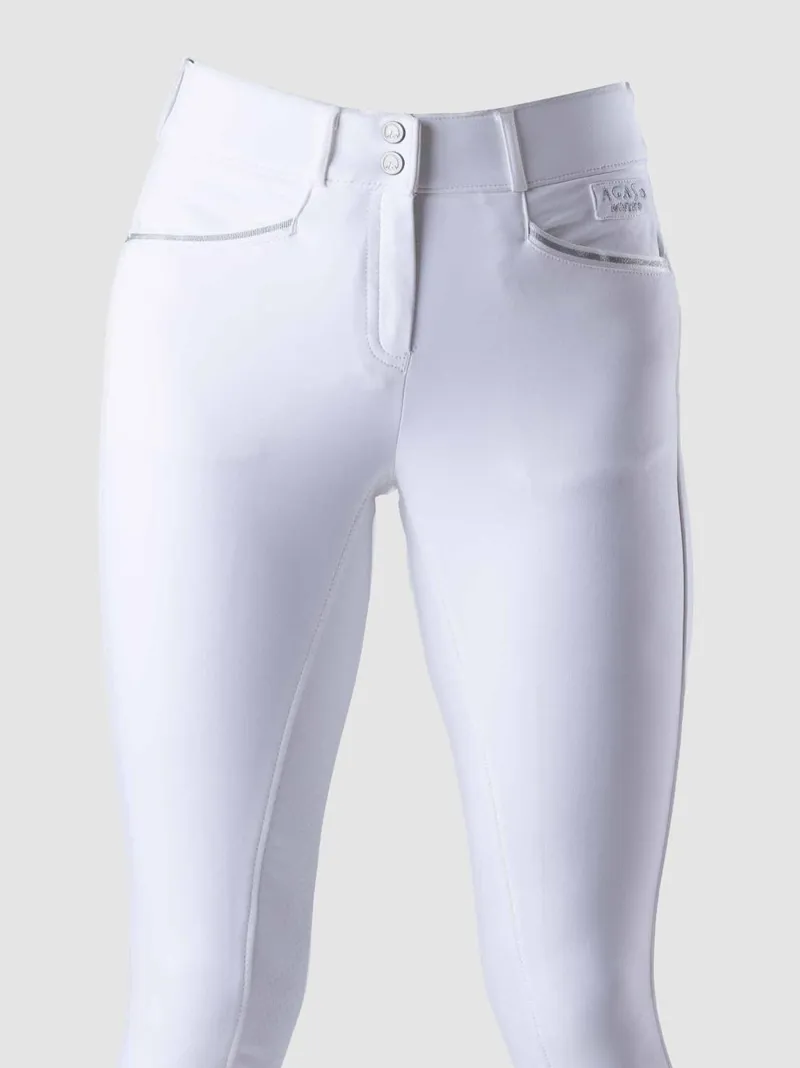 Agaso Full Grip Winter Breeches - White-5
