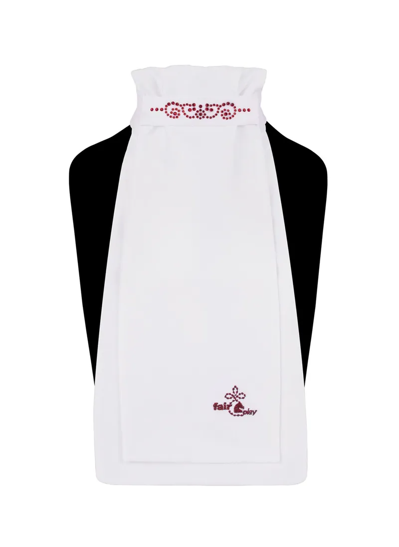 Fair Play Andrea Chic Ready Tied Stock White Burgundy Crystals