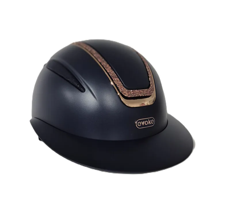 Evoke Callisto Wide Peak Navy/Rose Gold Crystal Frame