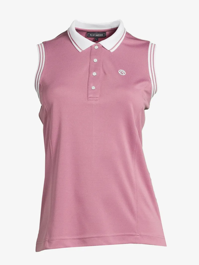 PS of Sweden Minna Sleeveless Polo Shirt Roseberry