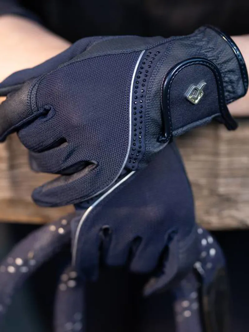 LeMieux  Crystal Riding Gloves - Navy-1