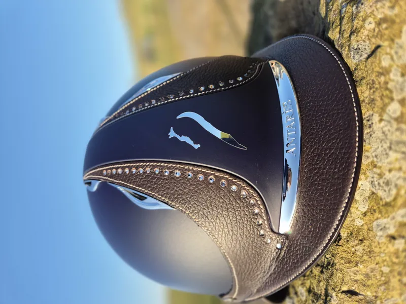 Antares Galaxy Crystal Strip Riding Hat - Blue/Blue Swarovski Stones-5