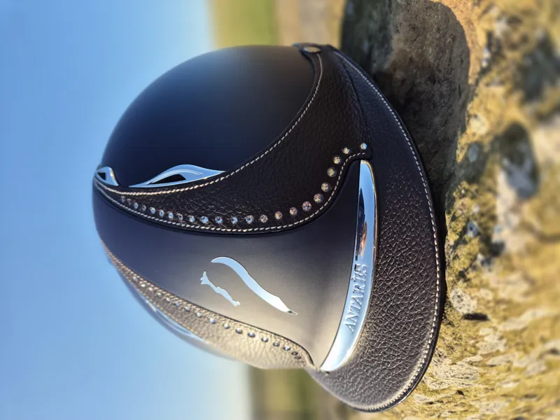 Antares Galaxy Crystal Strip Riding Hat - Blue/Blue Swarovski Stones-6