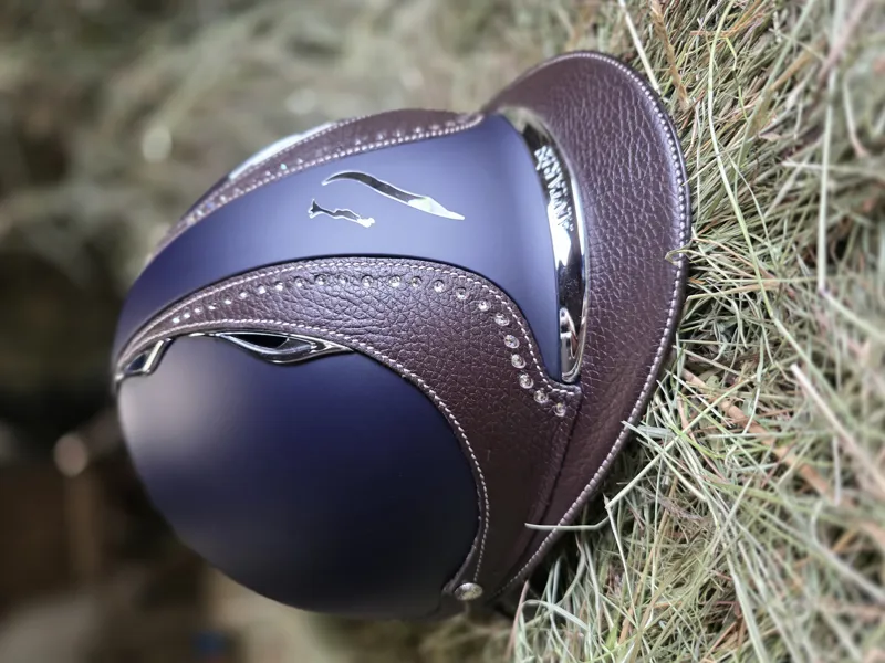Antares Galaxy Riding Hat - Blue/Brown Swarovski Stones-3