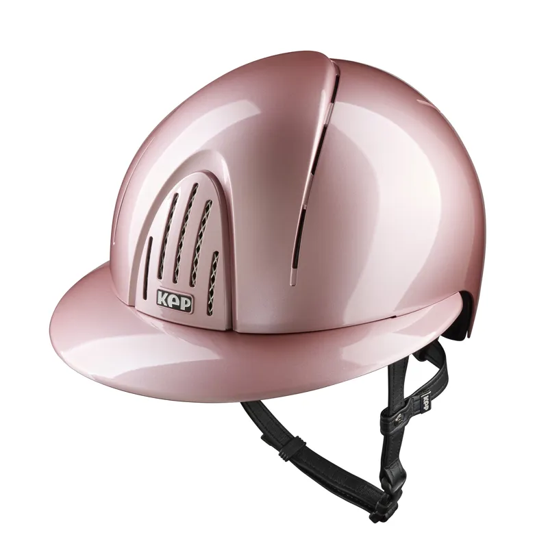 KEP Smart Nova Polo Metal Polish Riding Hat - Pink with Black Strap