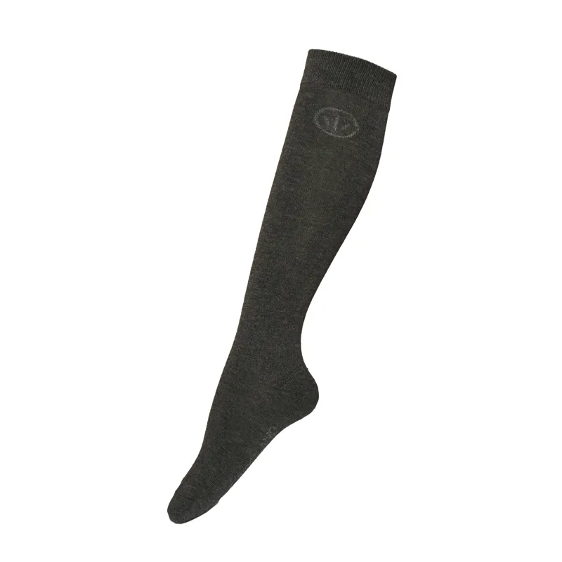  Kingsland Fiorella Wool Mix Knee Socks - Charcoal Melang