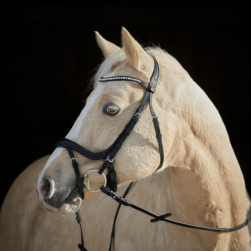 Kieffer Ilona Snaffle Bridle - Pearls and Crystals-1