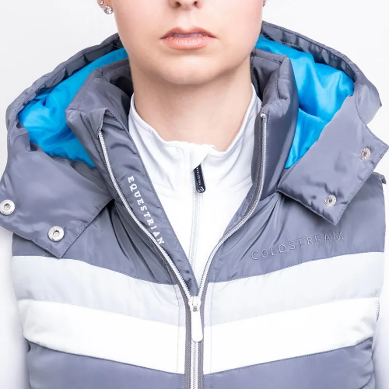 Coldstream Stichill Quilted Gilet - - Grey/White/Blue-4