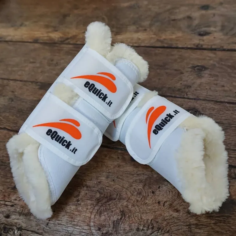 Equick E-Training Faux Fur Tendon Boots.White