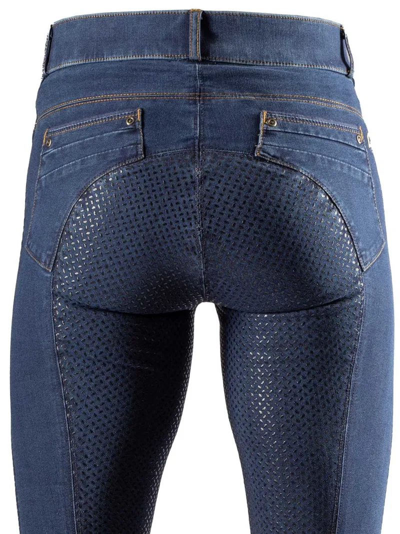 Agaso Full Grip Denim Breeches - Blue-3