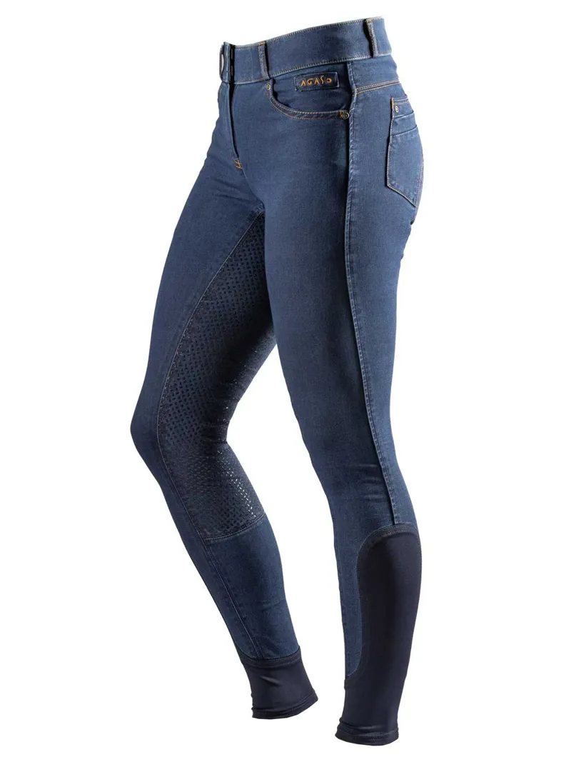 Agaso Full Grip Denim Breeches - Blue-2