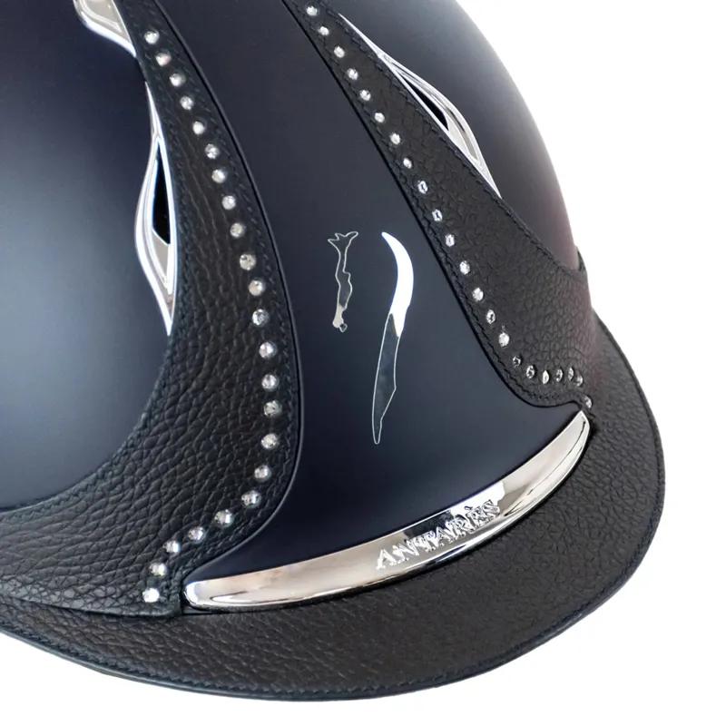 Antares Galaxy Crystal Strip Riding Hat - Blue/Blue Swarovski Stones-4
