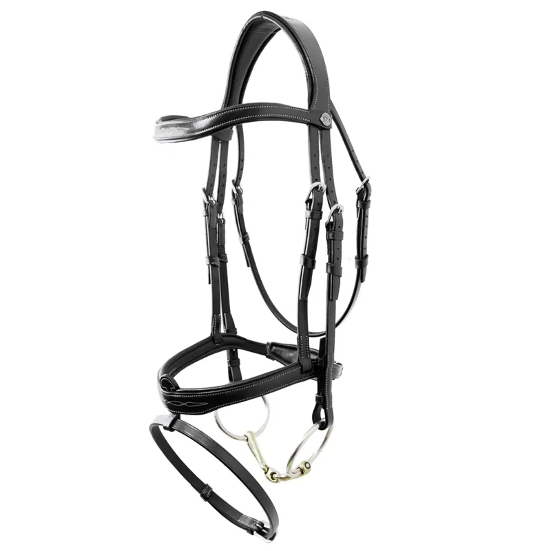 Antares Signature Flash Noseband Snaffle Bridle - Black